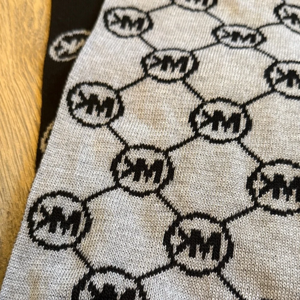 Michael Kors Black and Gray Patterned Scarf